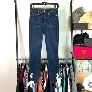 Good American Good Waist Lace Up Ribbon Skinny Jeans